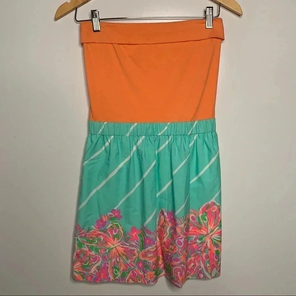 Lilly Pulitzer Fleur Crash Landing Strapless Dress Size XS - Picture 2 of 6